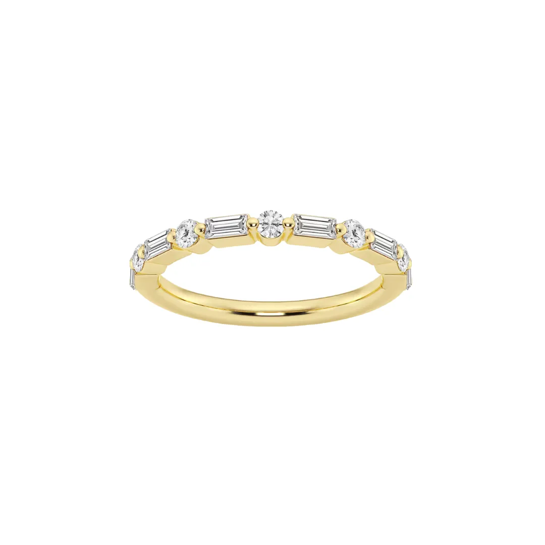 Erin Diamond Baguette and Round Ring