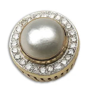 Estate Mabe Pearl & Diamond Ring