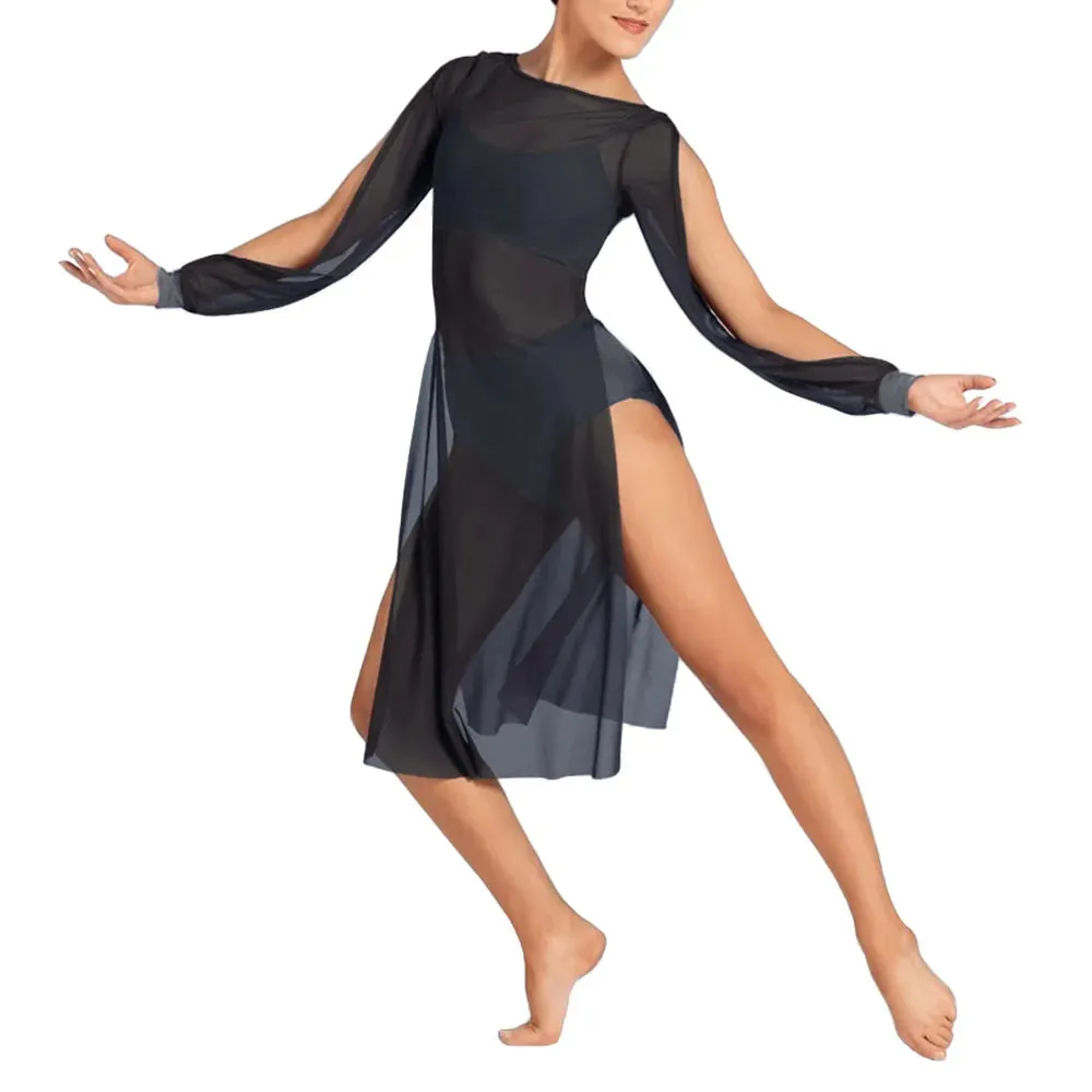 Ethereal Elegance: Mesh Puff Sleeve Dress for Women