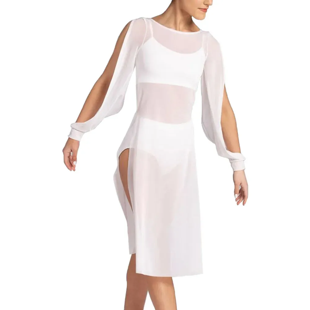 Ethereal Elegance: Mesh Puff Sleeve Dress for Women