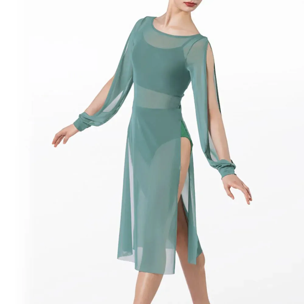 Ethereal Elegance: Mesh Puff Sleeve Dress for Women