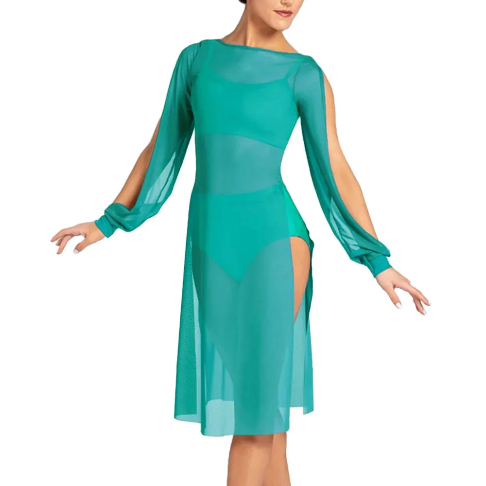 Ethereal Elegance: Mesh Puff Sleeve Dress for Women