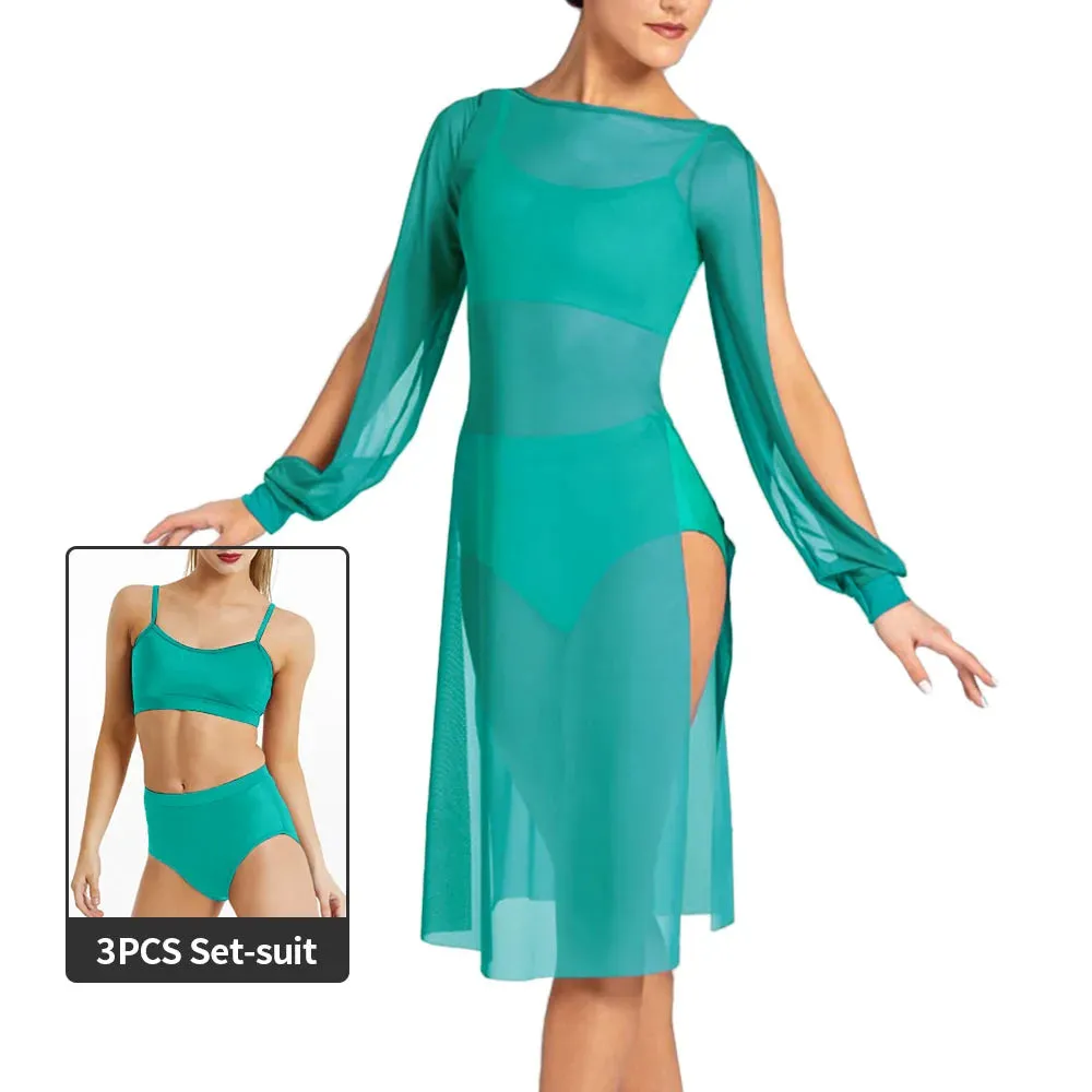 Ethereal Elegance: Mesh Puff Sleeve Dress for Women