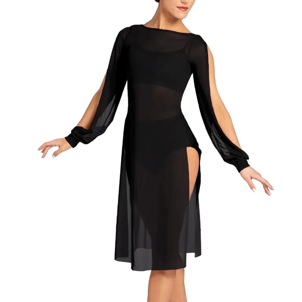 Ethereal Elegance: Mesh Puff Sleeve Dress for Women