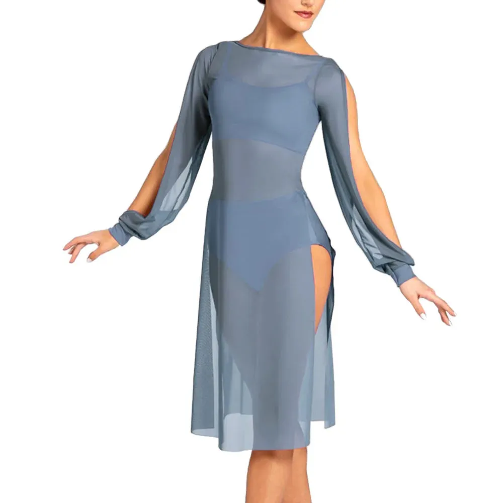 Ethereal Elegance: Mesh Puff Sleeve Dress for Women