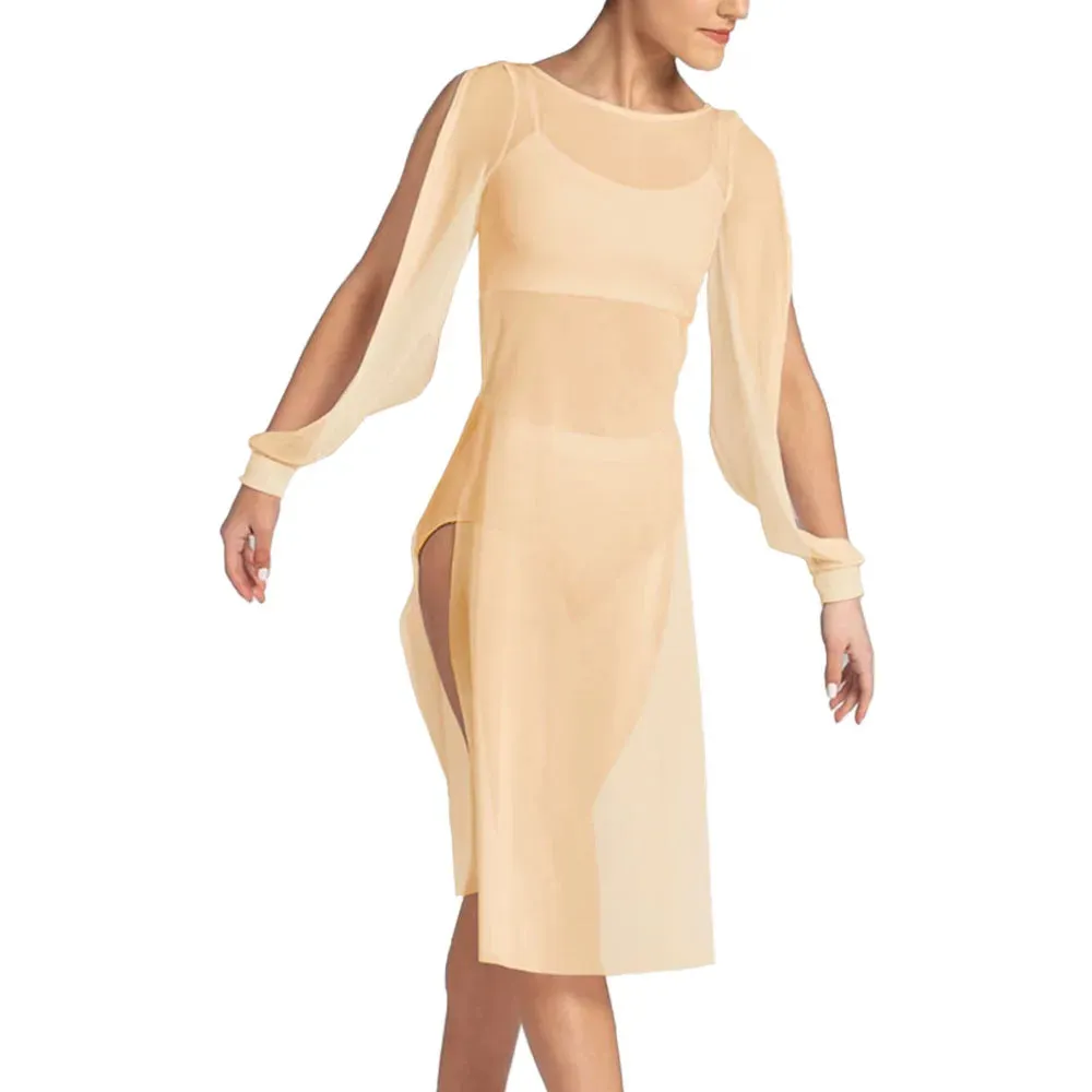 Ethereal Elegance: Mesh Puff Sleeve Dress for Women