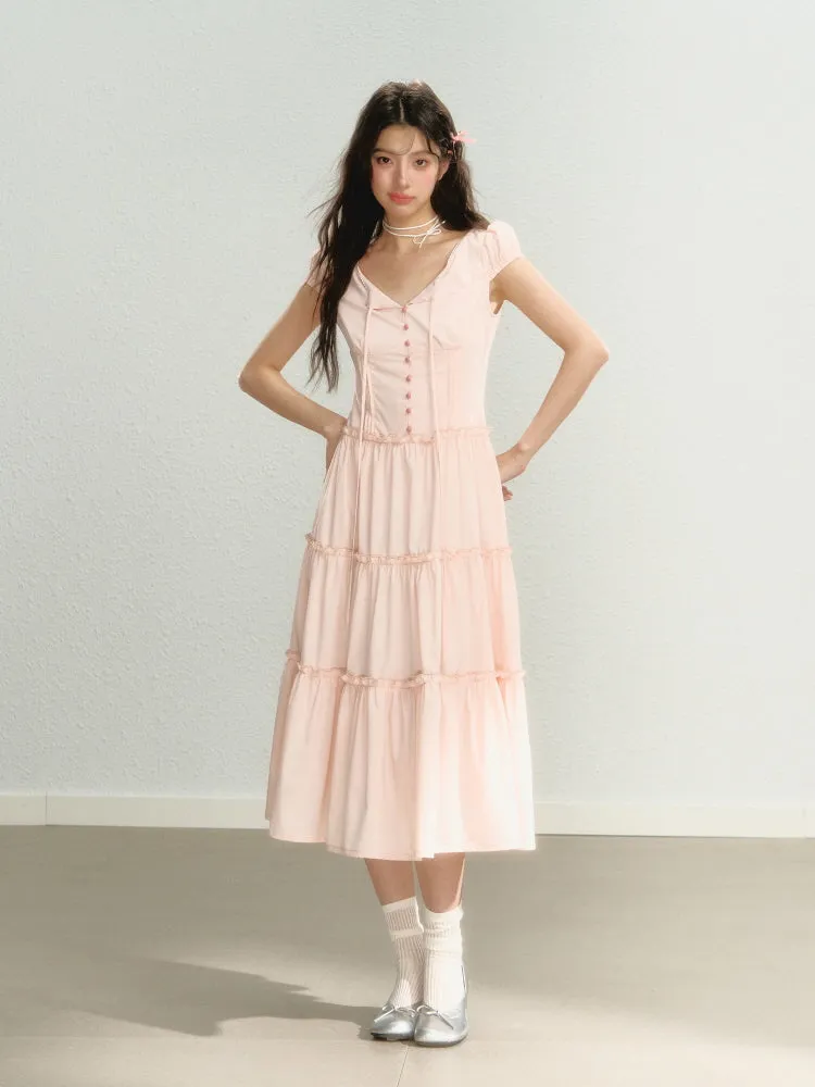 Ethereal Rose Tiered Dress