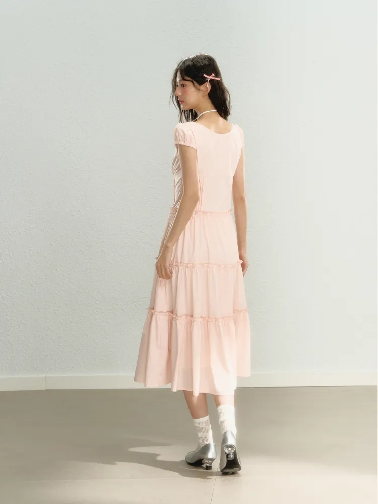 Ethereal Rose Tiered Dress