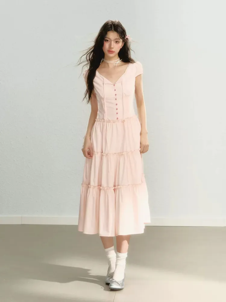 Ethereal Rose Tiered Dress
