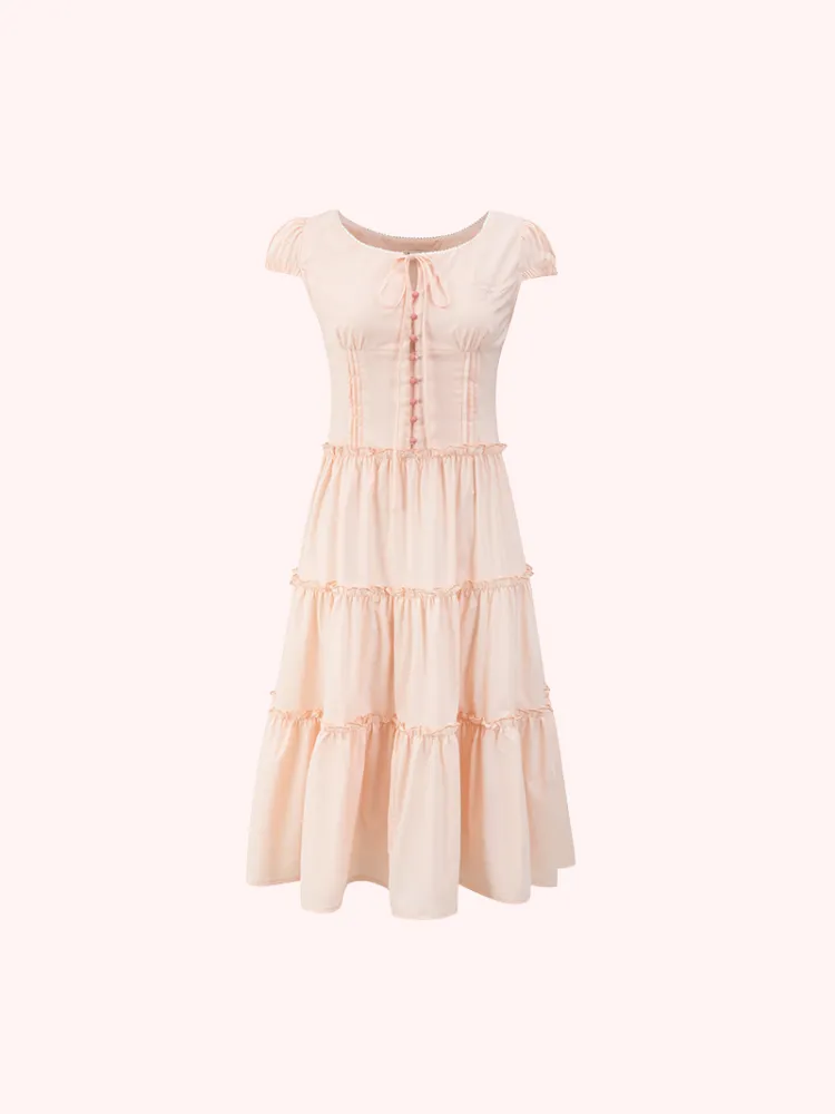 Ethereal Rose Tiered Dress