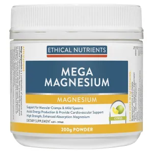Ethical Nutrients Megazorb Mega Magnesium Powder Citrus 200g
