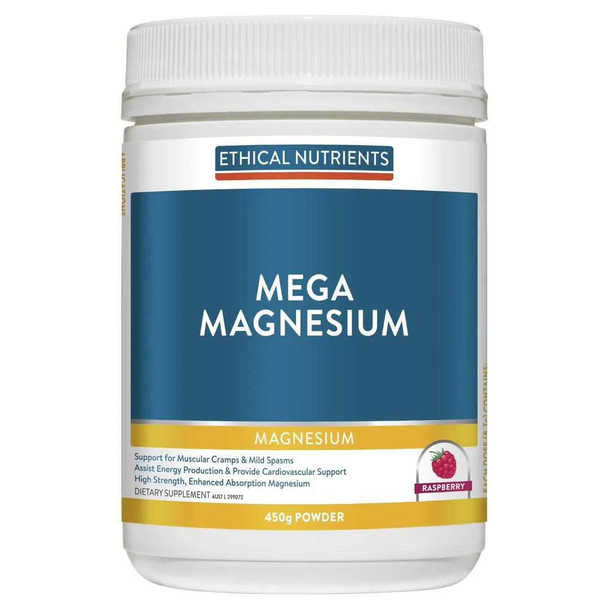 Ethical Nutrients Megazorb Mega Magnesium Powder Raspberry 450g