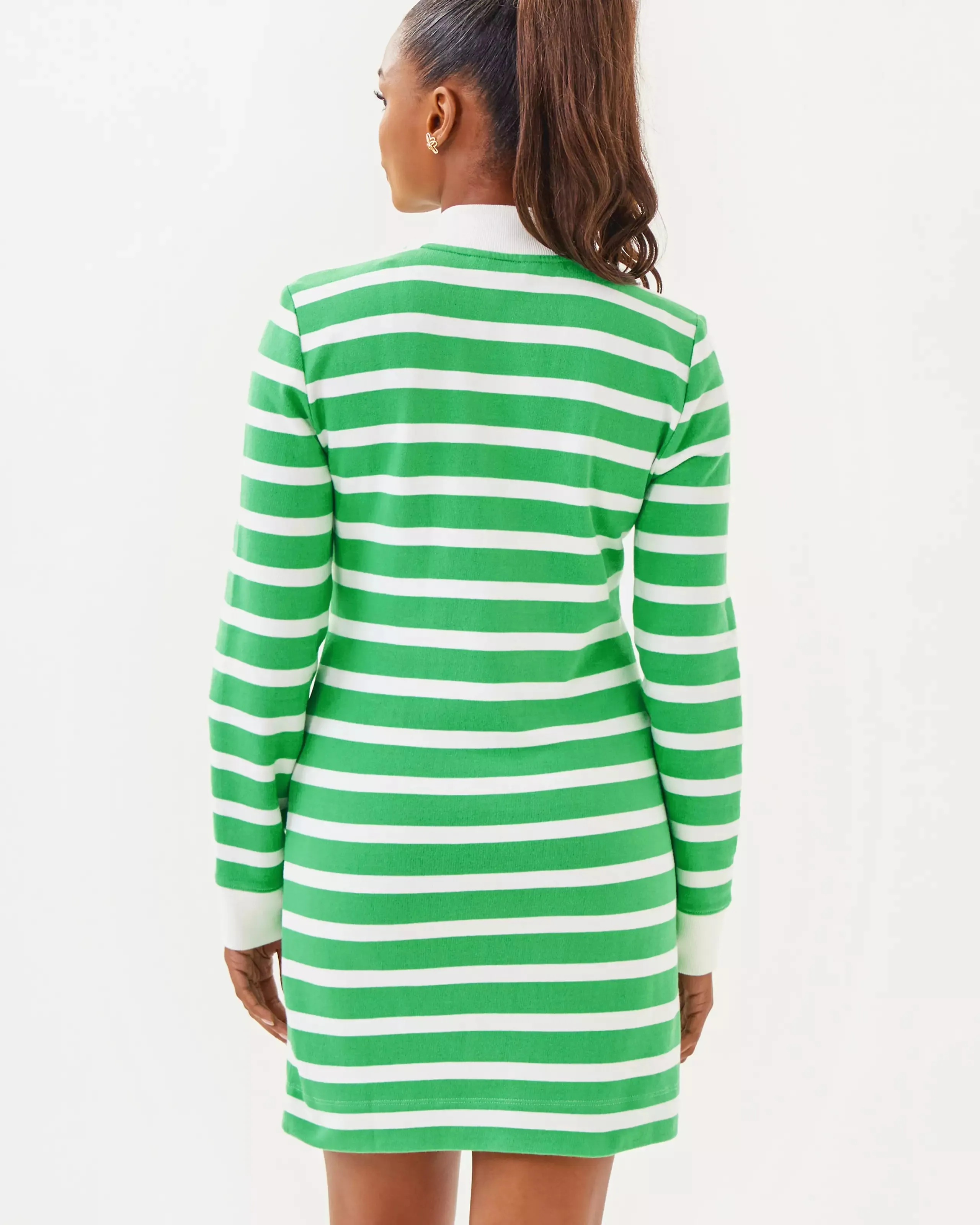 Evangeline Dress (Fauna Green/Resort White Stripe)