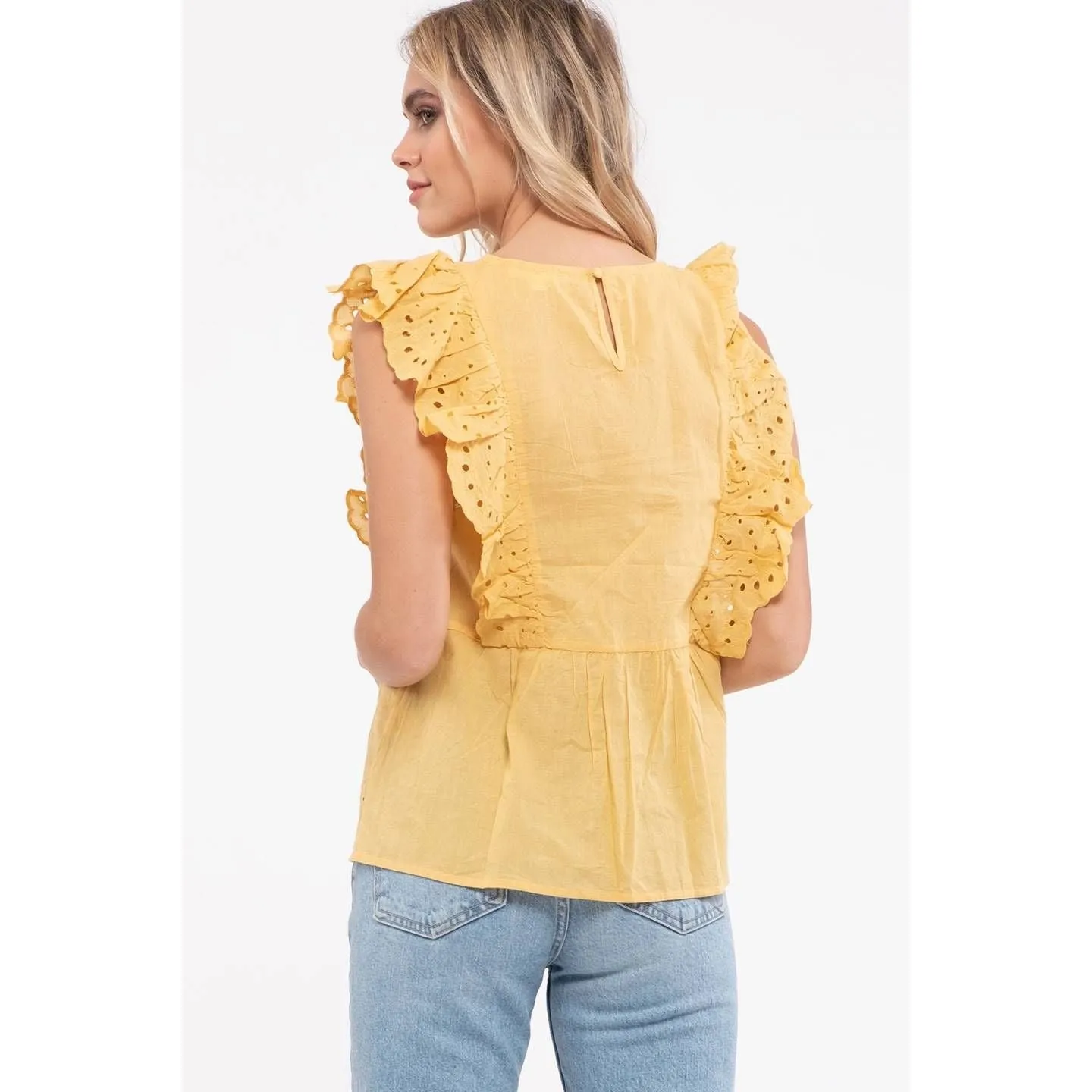 Eyelet Ruffled Top
