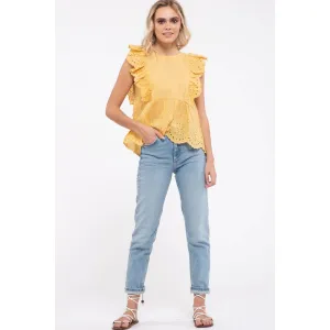 Eyelet Ruffled Top