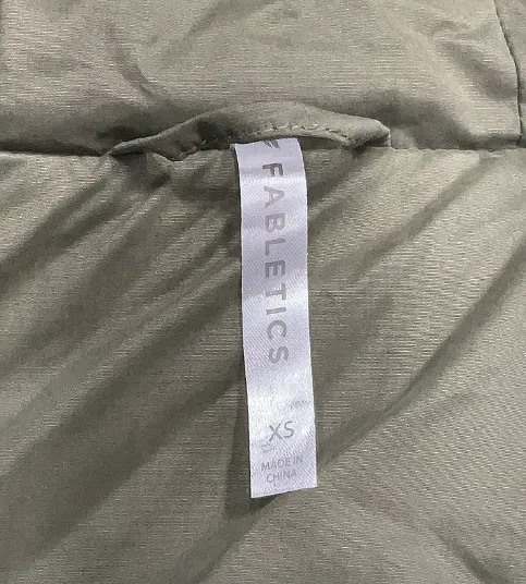 FABLETICS Crop Puffer Coat/Jacket Womens XS Olive Winter Snow Outerwear