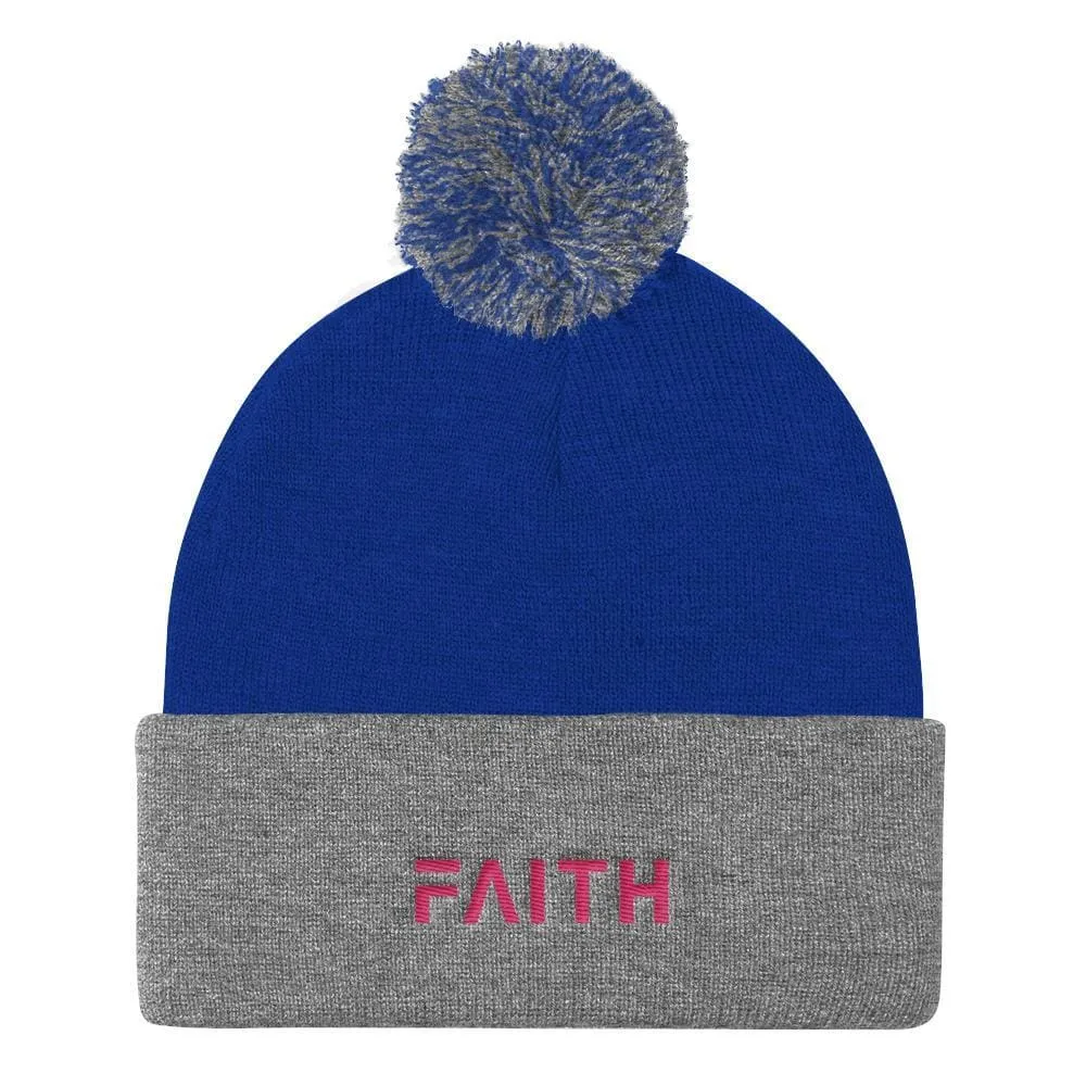 FAITH Women's Pom Pom Knit Beanie