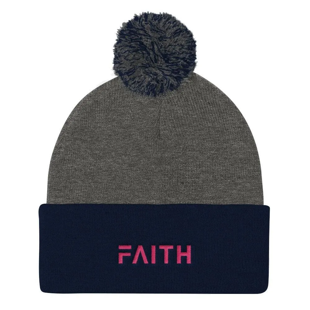 FAITH Women's Pom Pom Knit Beanie