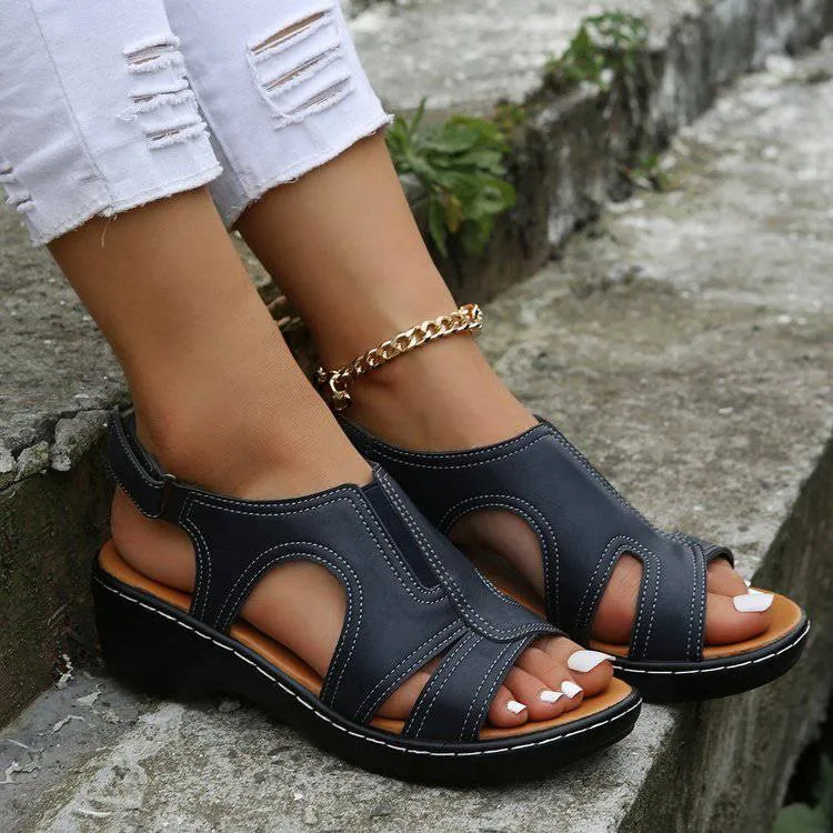Fanyil Summer Velcro Fish Mouth Casual Women's Sandals