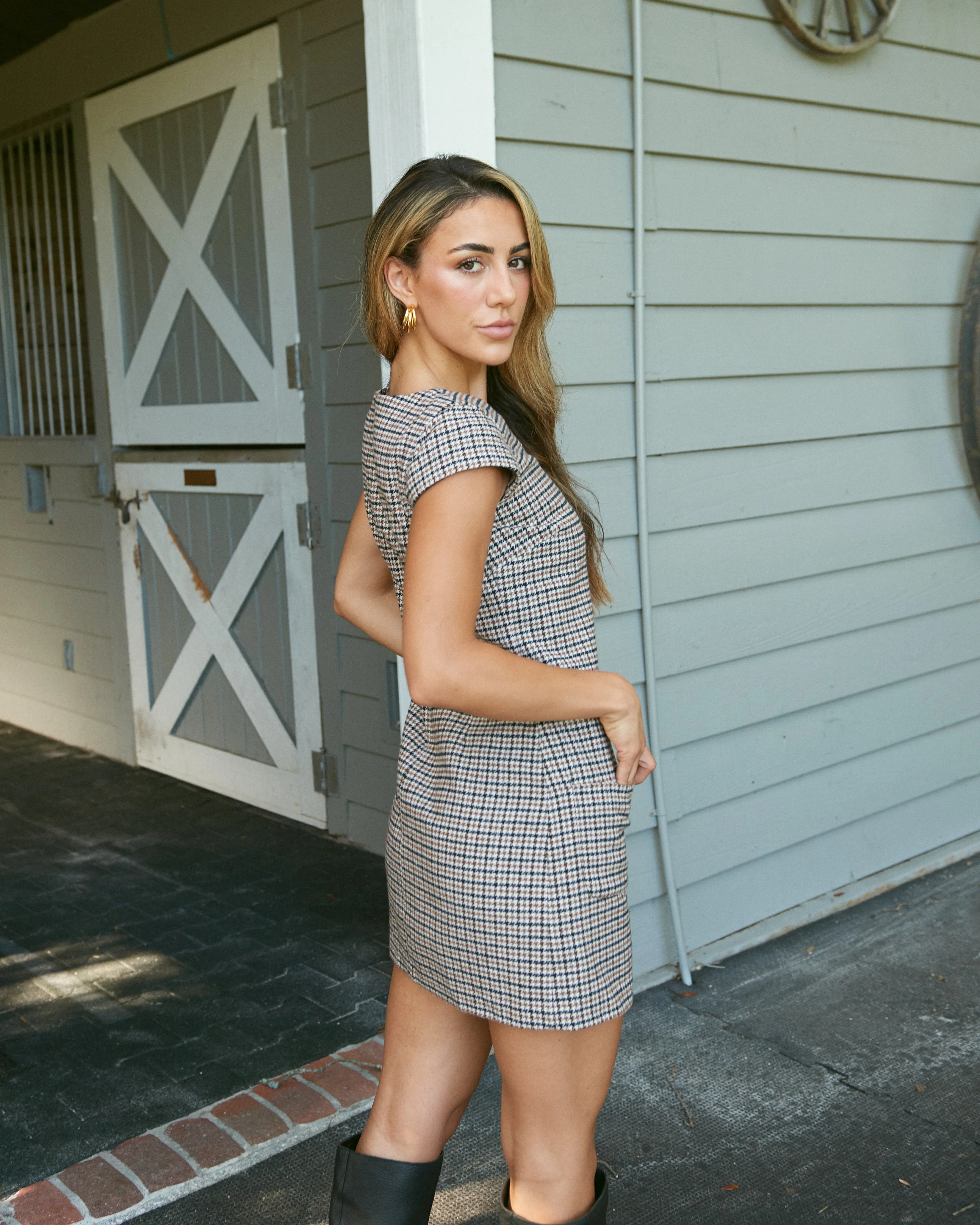 Felice Dress in Houndstooth