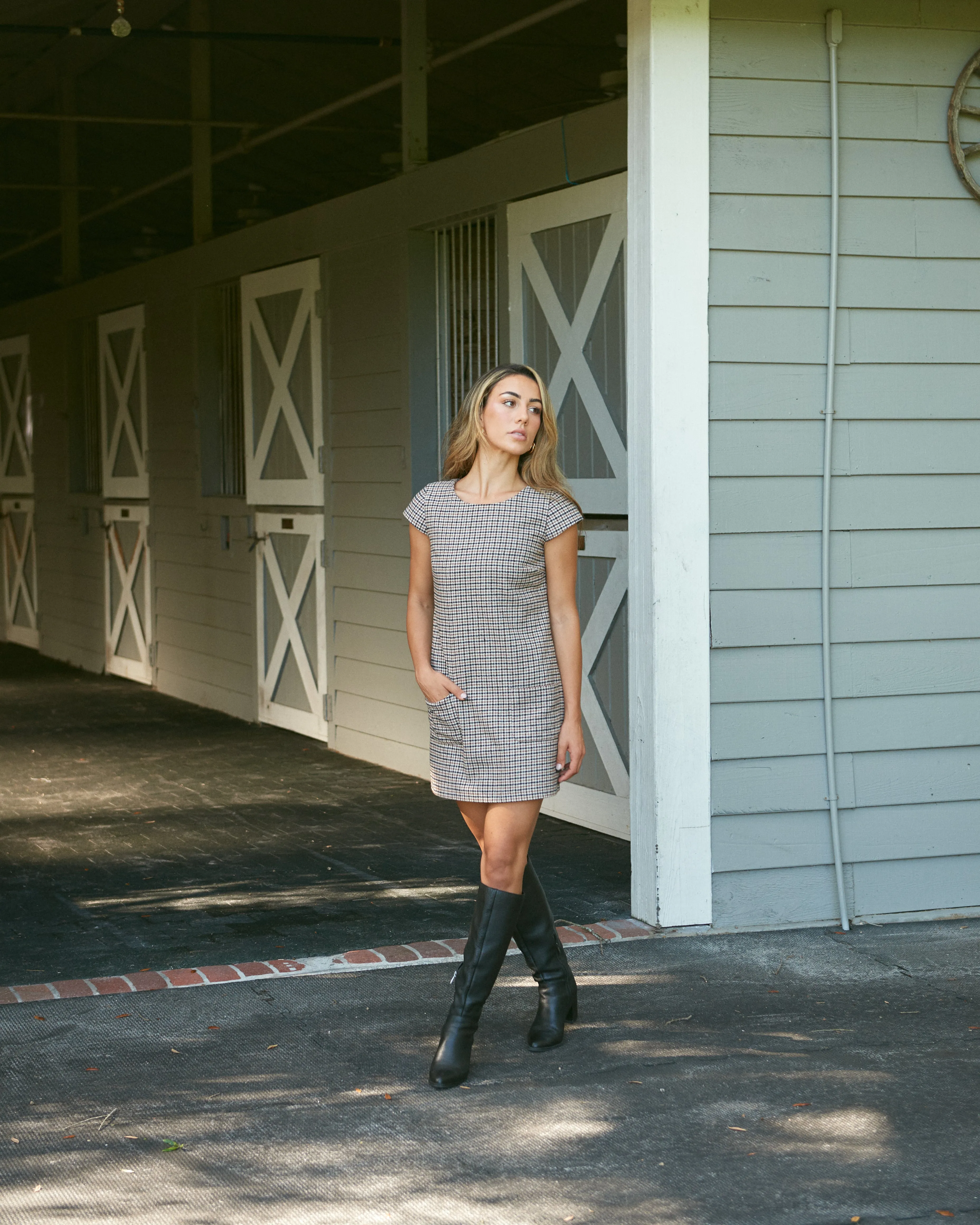 Felice Dress in Houndstooth