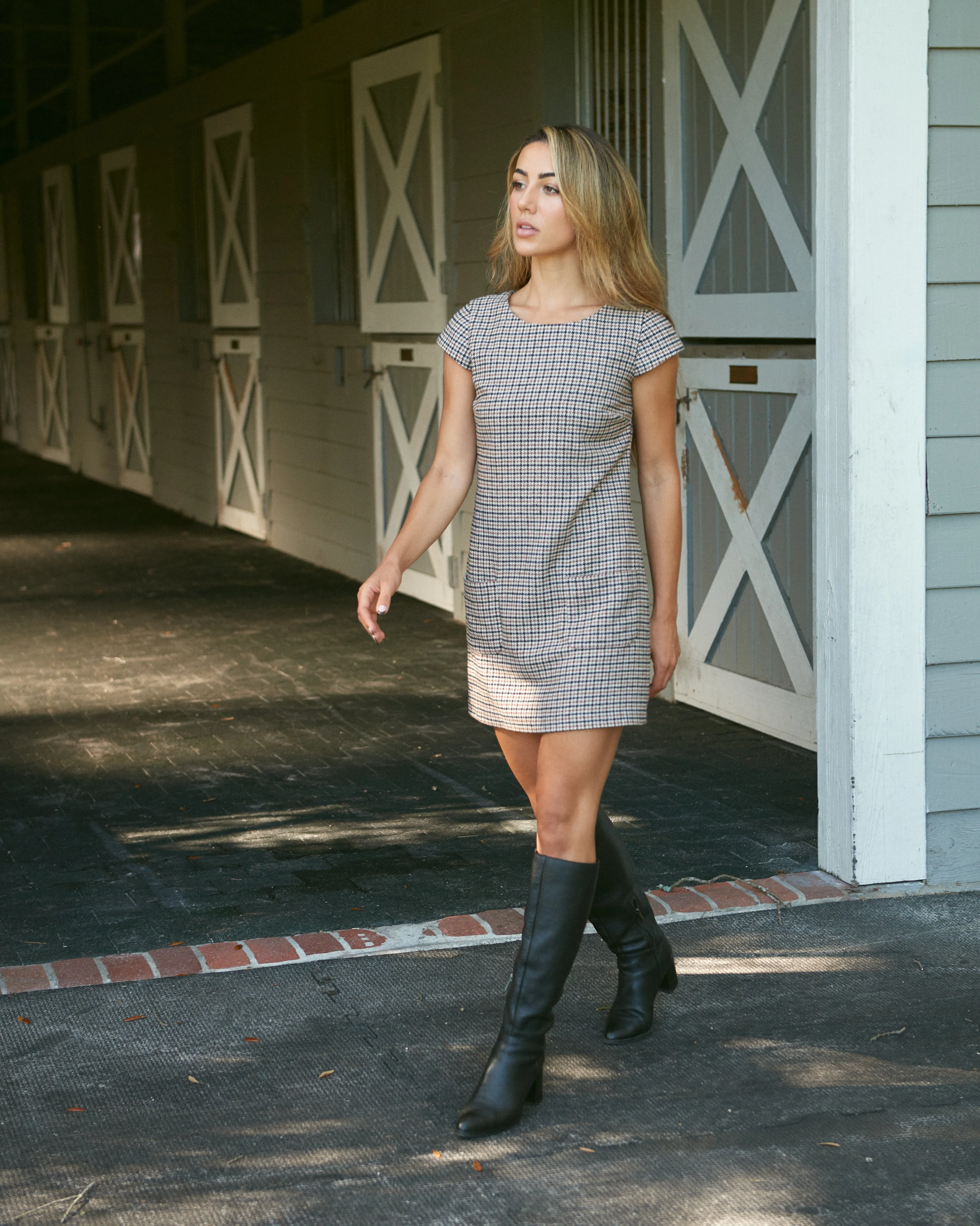 Felice Dress in Houndstooth