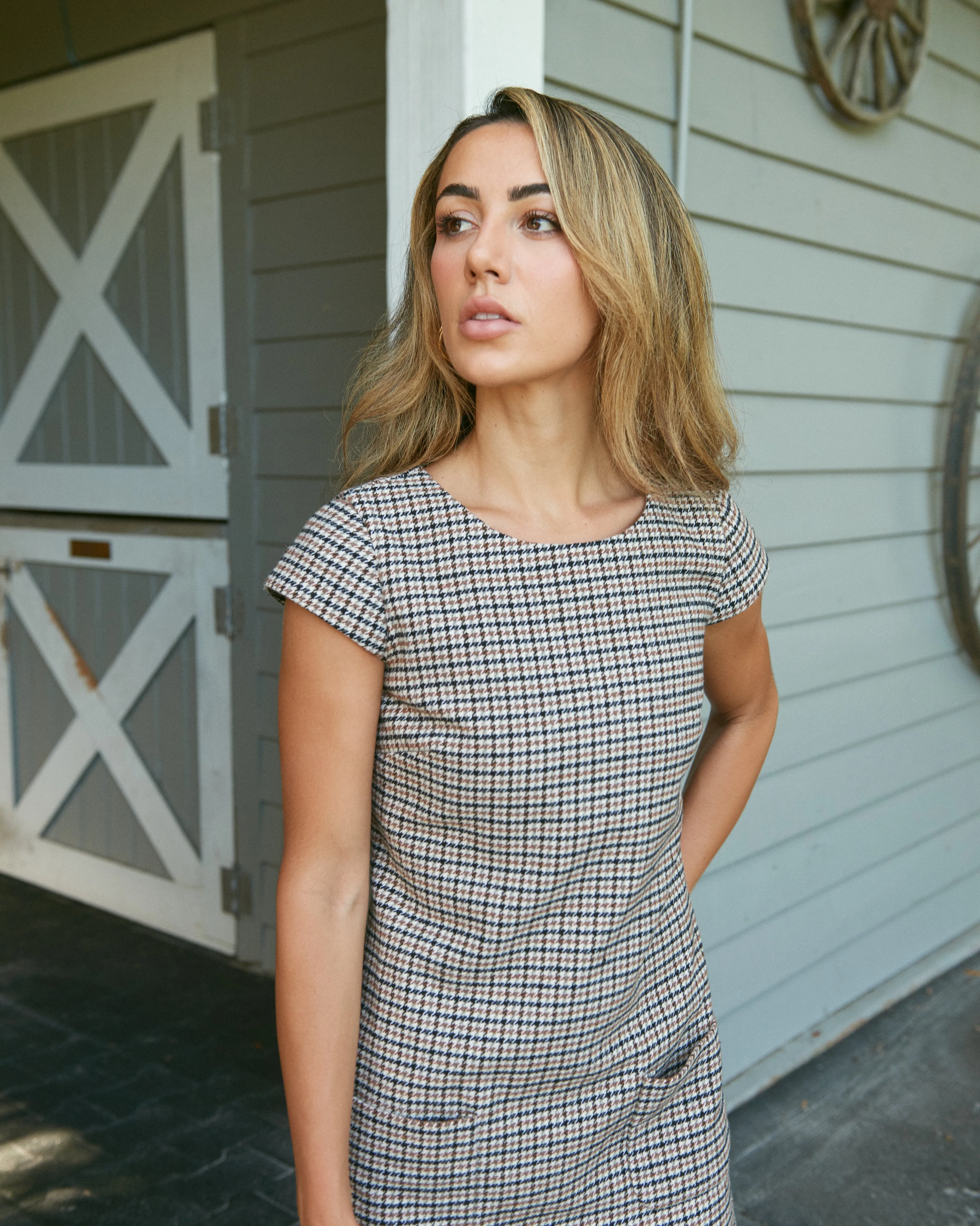 Felice Dress in Houndstooth