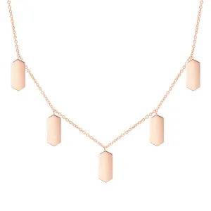 Five Marquis Charm Necklace | Rose Gold