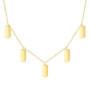 Five Marquis Charm Necklace | Yellow Gold