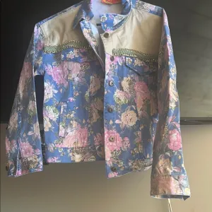 Floral Blue and Pink Women's Jacket