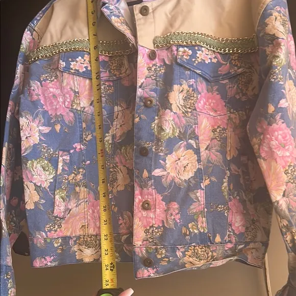 Floral Blue and Pink Women's Jacket