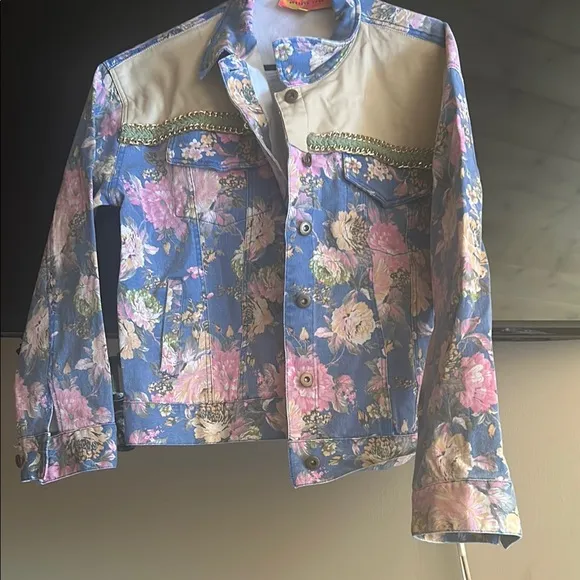 Floral Blue and Pink Women's Jacket