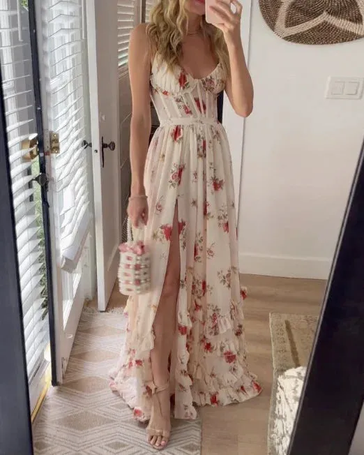 Floral Elegance™ | Women's Lace Midi Dress | Floral Design, Elegant Evening Wear, Comfortable Fit
