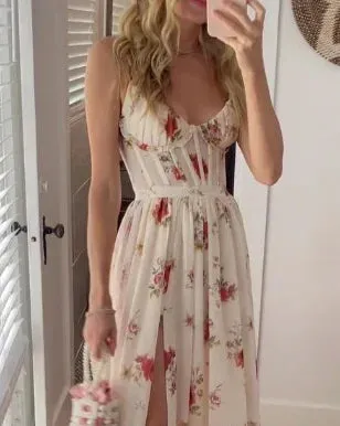 Floral Elegance™ | Women's Lace Midi Dress | Floral Design, Elegant Evening Wear, Comfortable Fit