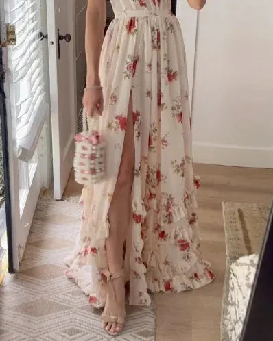 Floral Elegance™ | Women's Lace Midi Dress | Floral Design, Elegant Evening Wear, Comfortable Fit