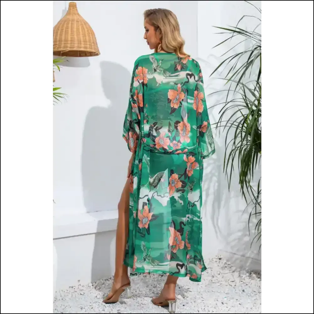 Floral Tie Waist Duster: Because Even Cover-ups Deserve a Dramatic Entrance 🌸✨