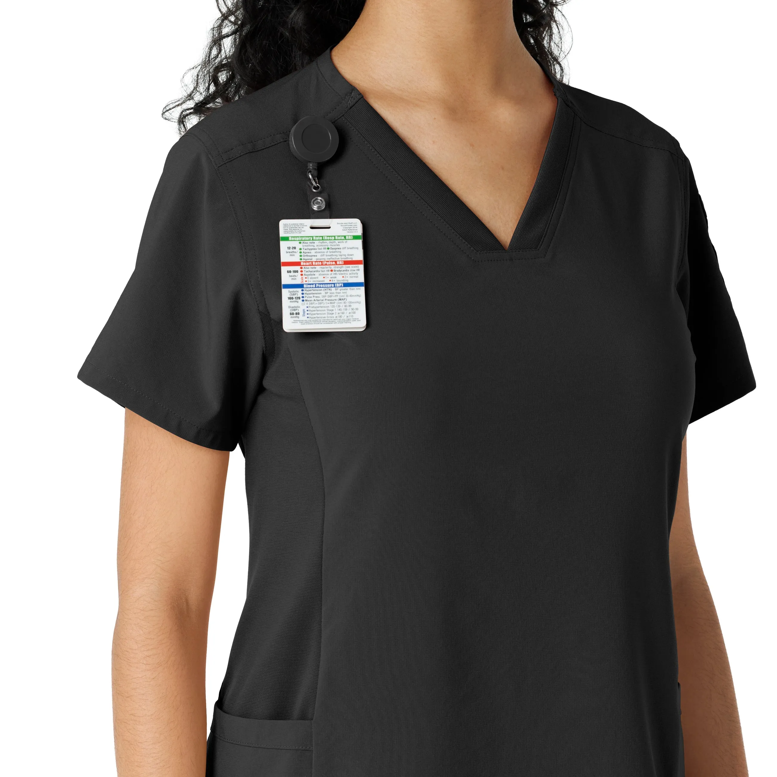 Force Cross-Flex C13310 Knit Panel Scrub Top Black