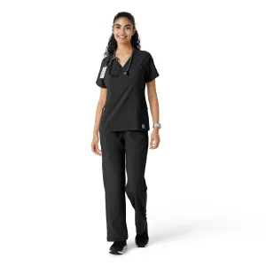 Force Cross-Flex C13310 Knit Panel Scrub Top Black