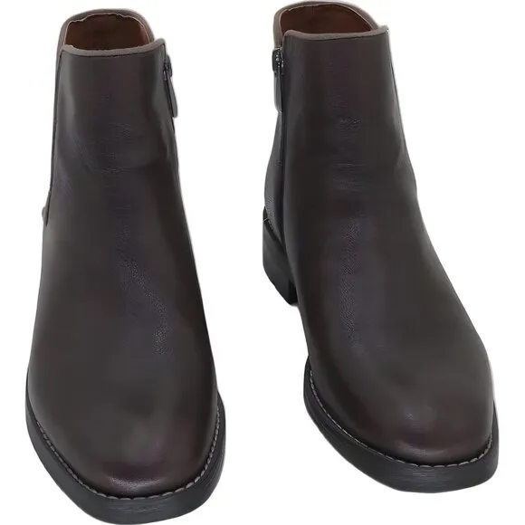 Franco Sarto Marcus Brown Leather Booties for Women Size 7M
