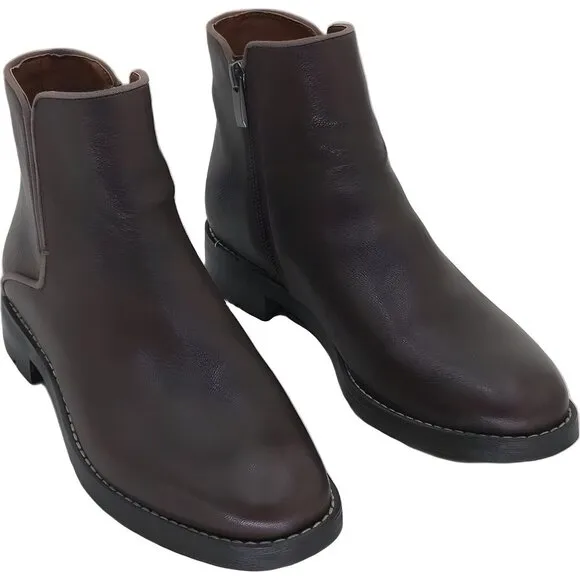 Franco Sarto Marcus Brown Leather Booties for Women Size 7M