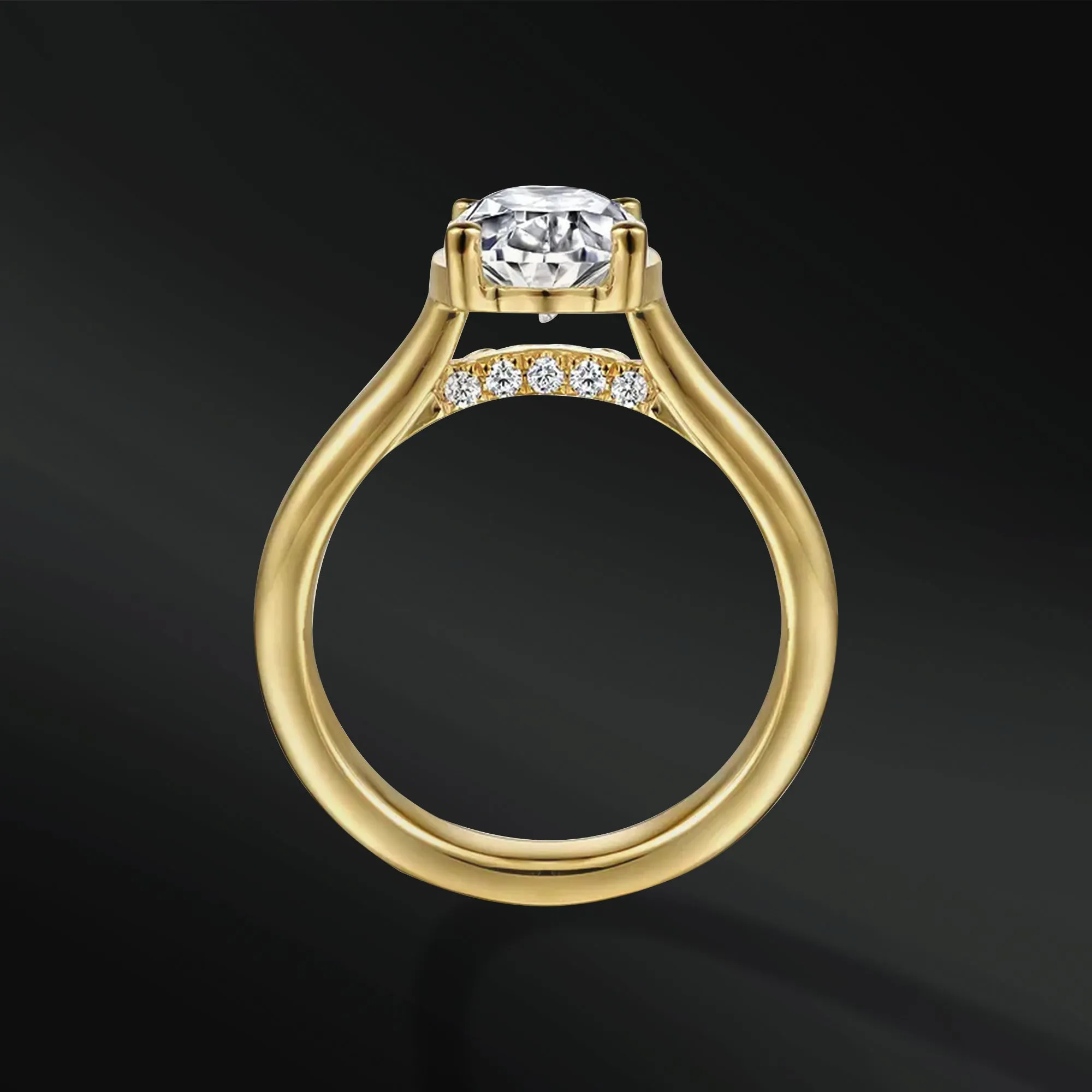 Galactic Love - Ring Set for Women | Muonionalusta Meteorite Engagement Ring | 2 ct Certified Moissanite