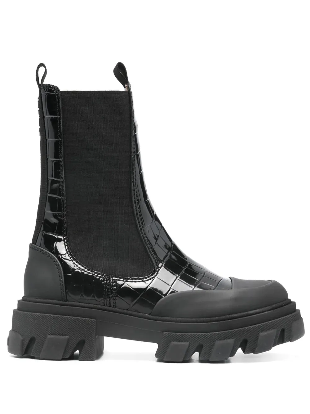 GANNI croc-effect Chelsea boots