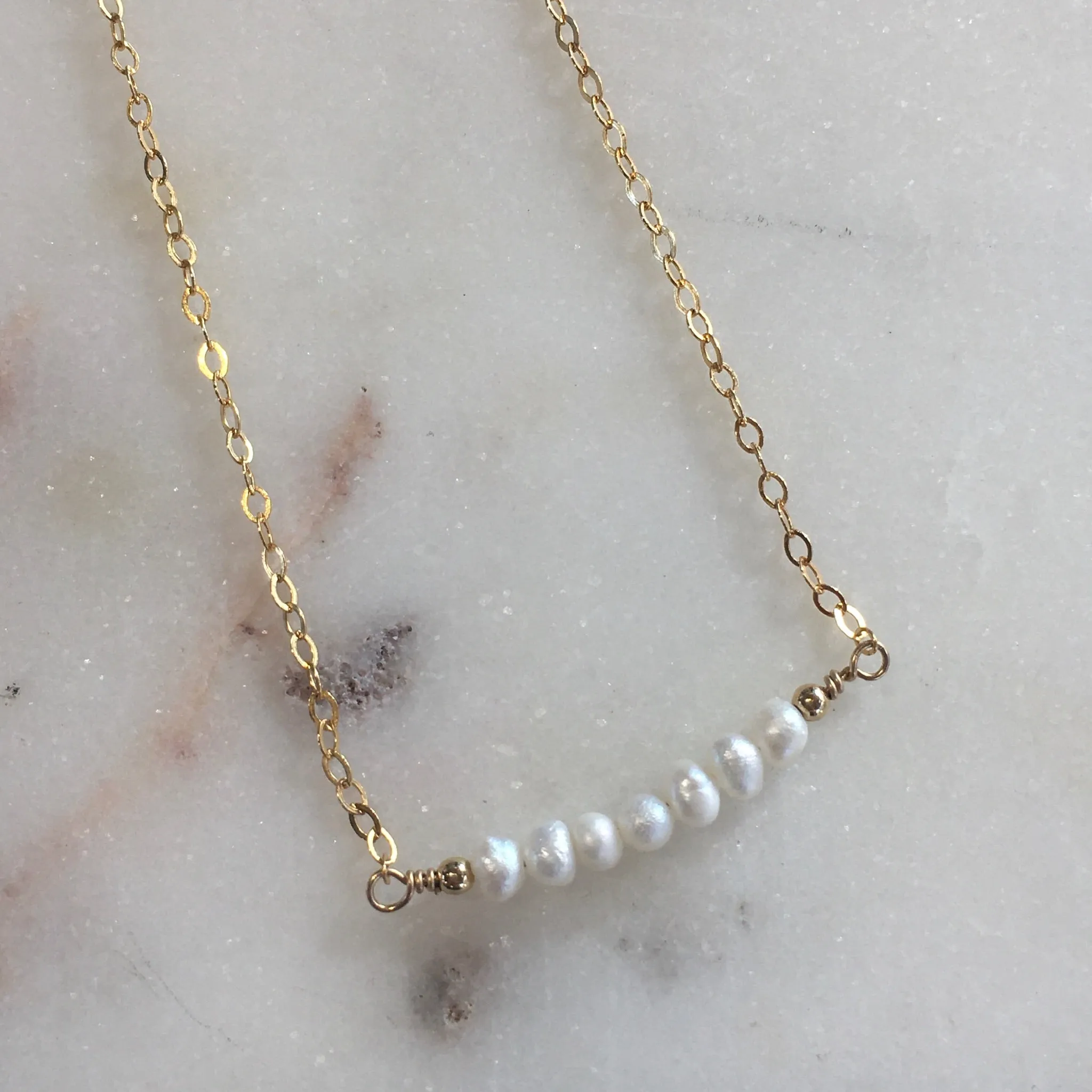 Gem Love Necklace in Pearl