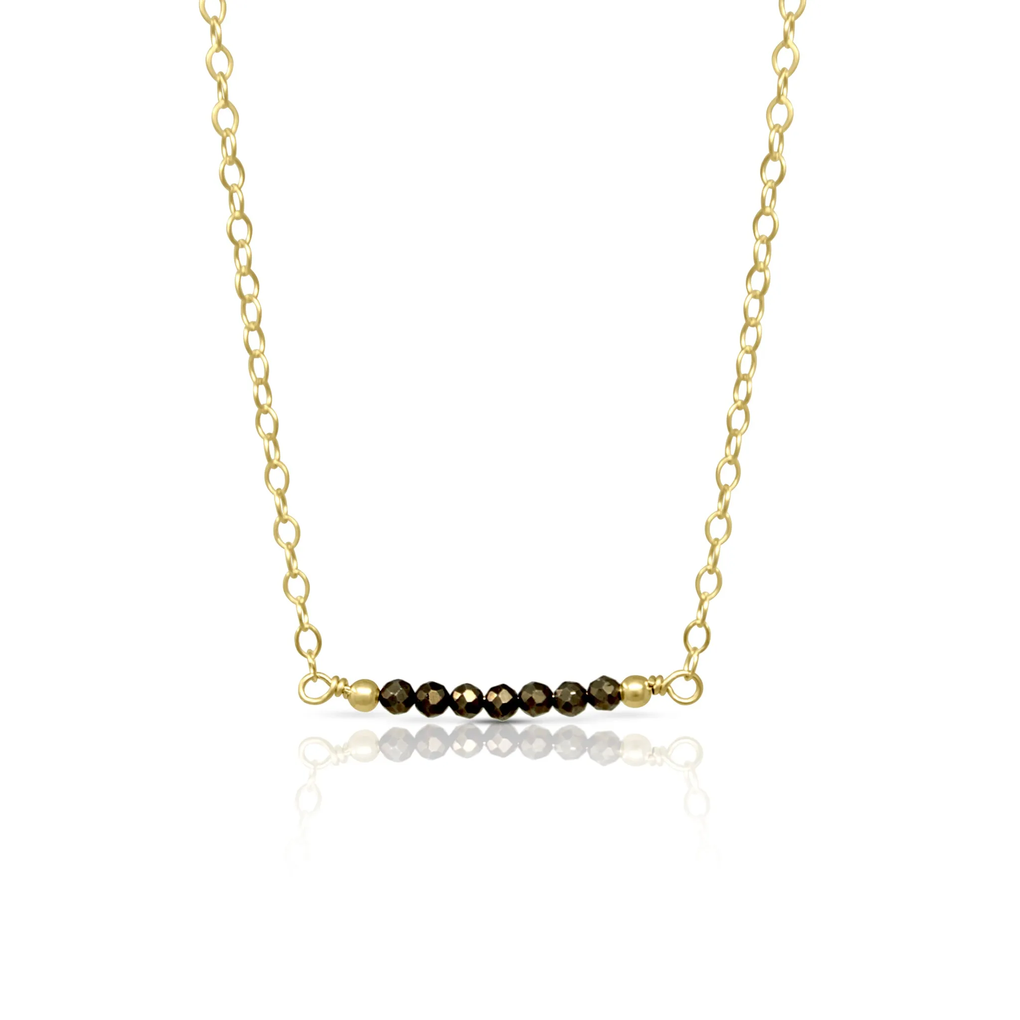Gem Love Necklace in Pyrite