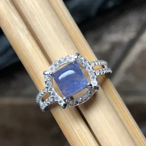 Genuine Blue Tanzanite 925 Solid Sterling Silver Engagement Ring Size 5, 6, 7, 8, 9