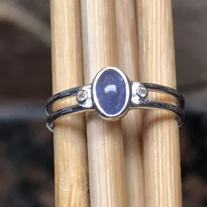 Genuine Blue Tanzanite 925 Solid Sterling Silver Engagement Ring Size 6, 7, 8, 9