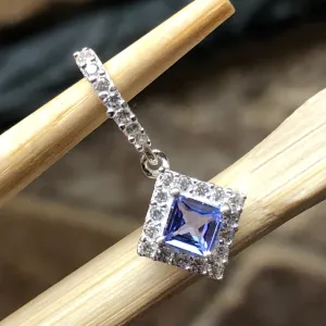 Genuine Tanzanite 925 Solid Sterling Silver Pendant 18mm