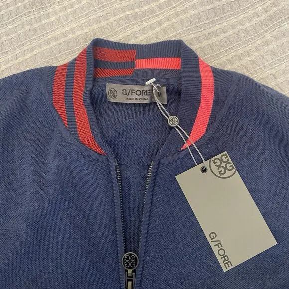 G/FORE Womens Fore Jacquard Wool Full Zip Bomber Golf Sweater M