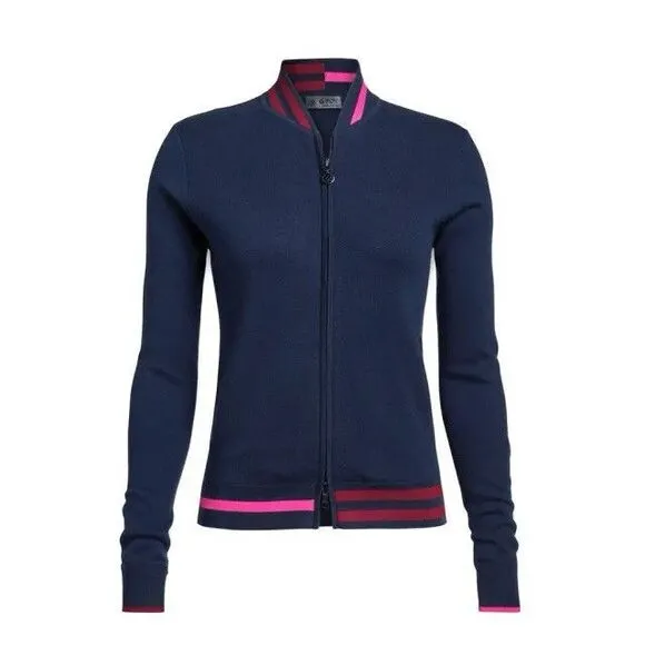 G/FORE Womens Fore Jacquard Wool Full Zip Bomber Golf Sweater M
