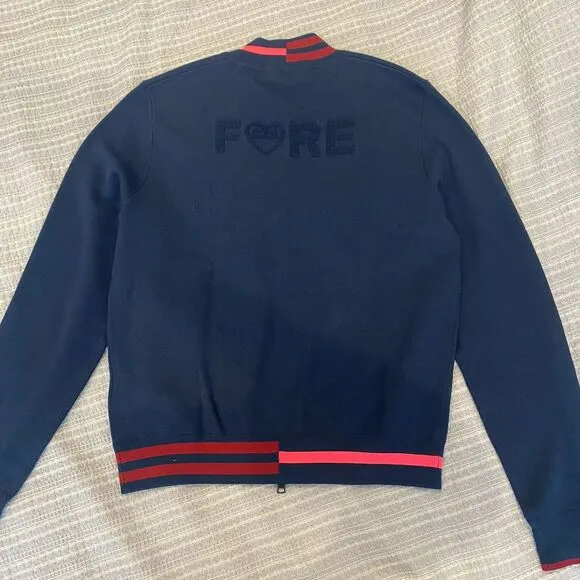 G/FORE Womens Fore Jacquard Wool Full Zip Bomber Golf Sweater M